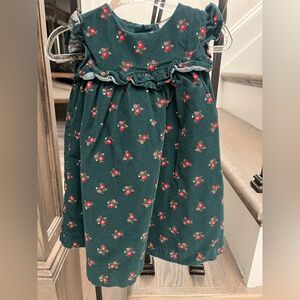Toddler Floral Green Dress